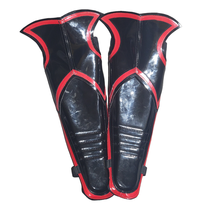 Raised Knee (Raised X Design) Red/Black Patent on black