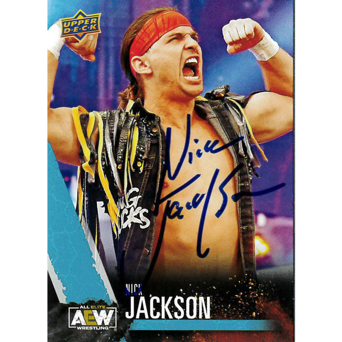 Nick Jackson AEW Upper Deck Blue Base Trading Card - Autographed