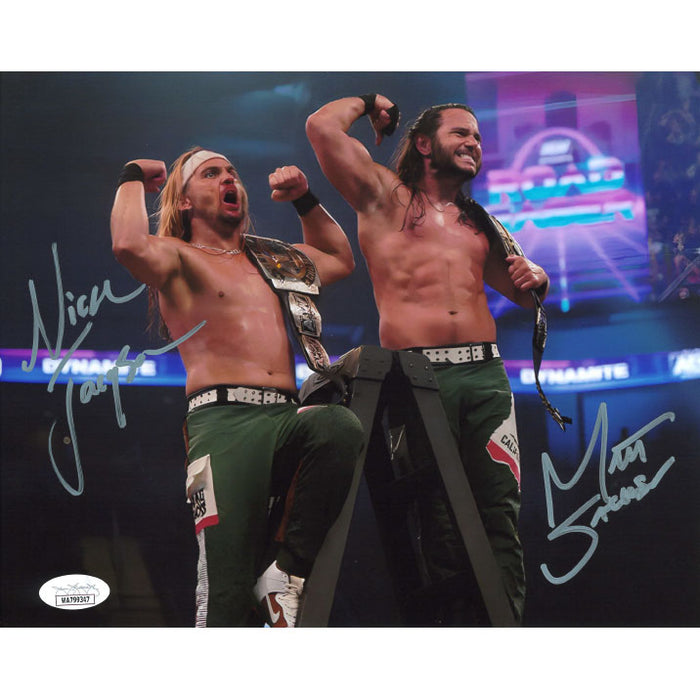 Young Bucks On Ladder 8 x 10 Promo - JSA DUAL AUTOGRAPHED