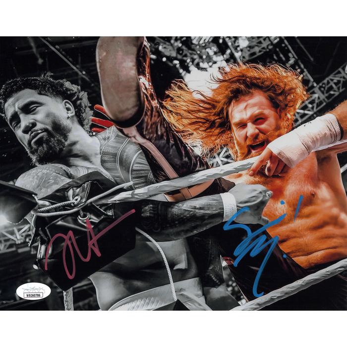 Sami Zayn vs Jey Uso Helluva Kick METALLIC 8 x 10 Promo - JSA DUAL AUTOGRAPHED