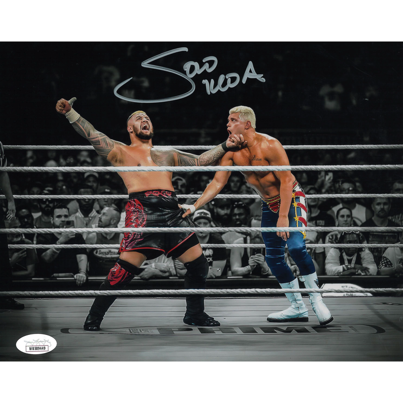 Solo Sikoa Samoan Spike Spotlight METALLIC 8 x 10 Promo - JSA AUTOGRAPHED