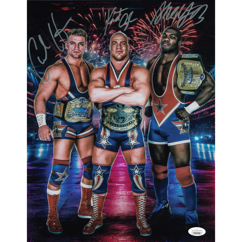 Team Angle AsylumGFX METALLIC 11 x 14 Poster - JSA TRIPLE AUTOGRAPHED