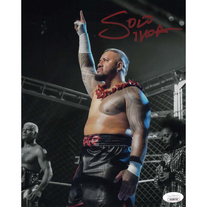 Solo Sikoa Cage Spotlight METALLIC 8 x 10 Promo - JSA AUTOGRAPHED