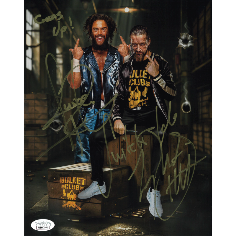 Jay White & Juice Robinson AsylumGFX METALLIC 8 x 10 Promo - JSA DUAL AUTOGRAPHED