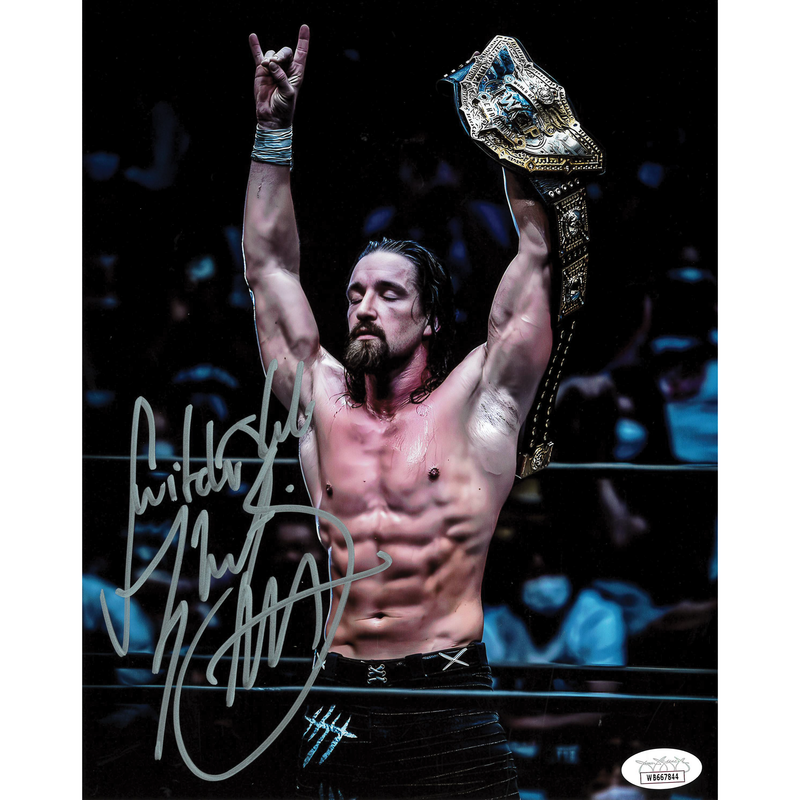 Jay White IWGP v5 Belt 8 x 10 Promo - JSA AUTOGRAPHED