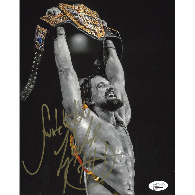 Jay White IWGP v5 Belt Spotlight 8 x 10 Promo - JSA AUTOGRAPHED
