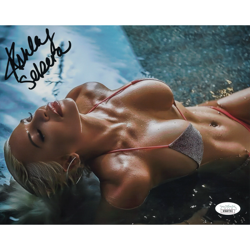 Ashley Sebera Pink & Silver Bikini METALLIC 8 x 10 Promo - JSA AUTOGRAPHED