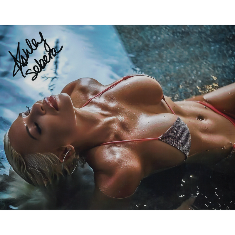Ashley Sebera Pink & Silver Bikini METALLIC 11 x 14 Poster - AUTOGRAPHED