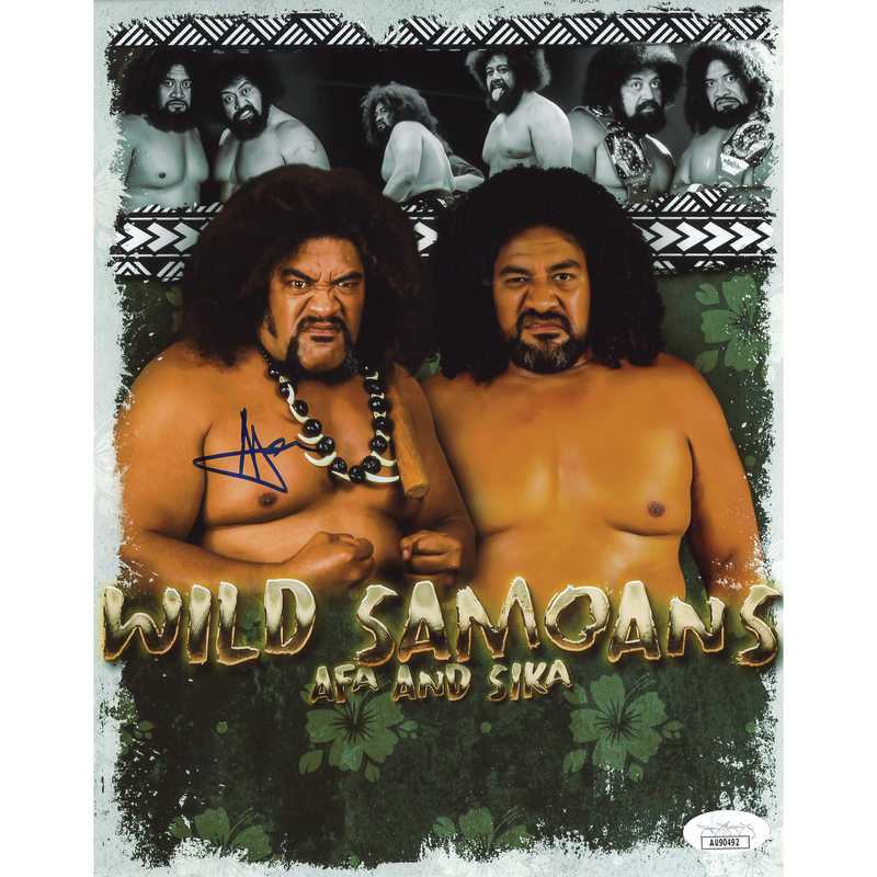 Wild Samoans (Afa Only) AsylumGFX 8 x 10 Promo - JSA AUTOGRAPHED