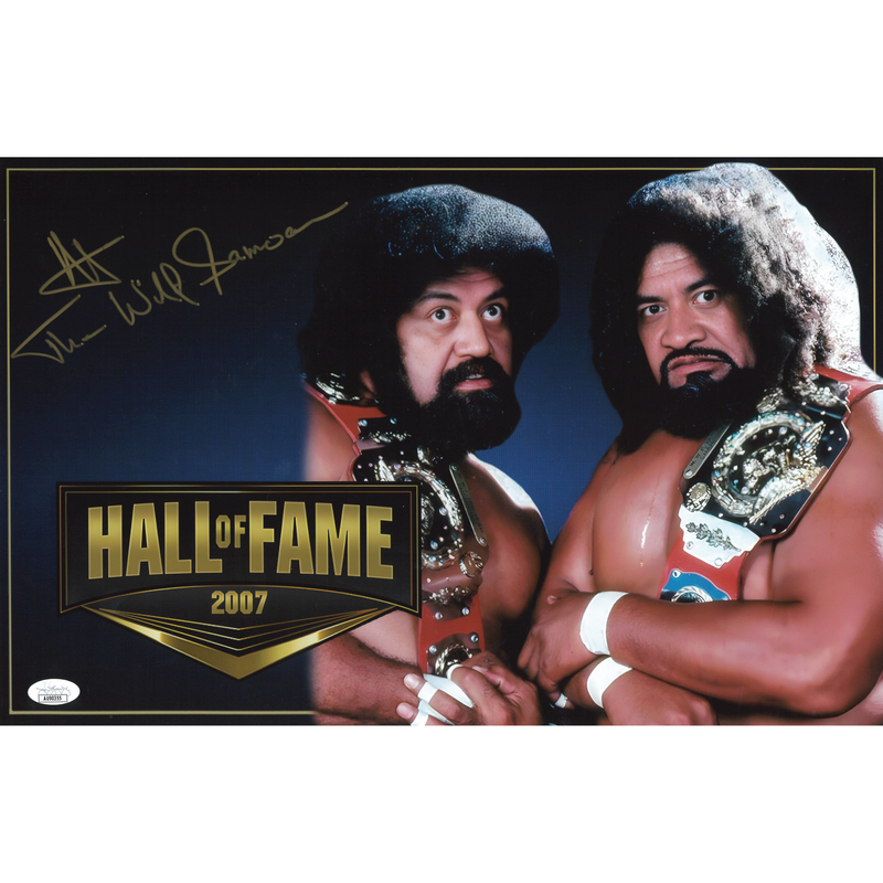 Wild Samoans (Afa Only) Hall of Fame 11 x 17 Poster  - JSA AUTOGRAPHED