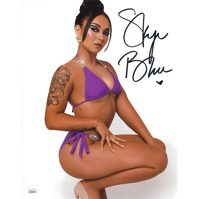 Skye Blue Purple Bikini 11 x 14 Poster - JSA AUTOGRAPHED