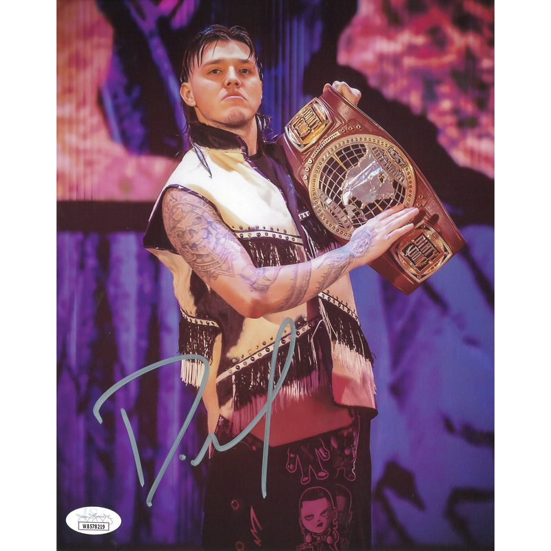 Dominik Mysterio Holding NA Title 8 x 10 Promo - JSA AUTOGRAPHED