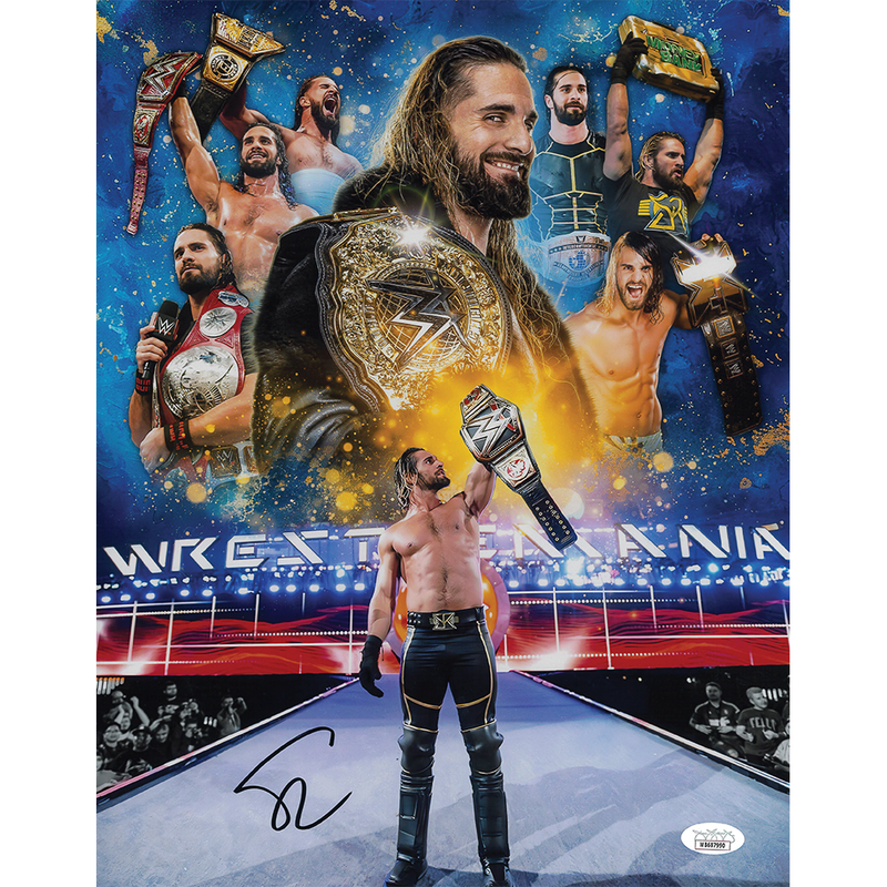 Seth Rollins Collage AsylumGFX METALLIC 11 x 14 Poster - JSA AUTOGRAPHED