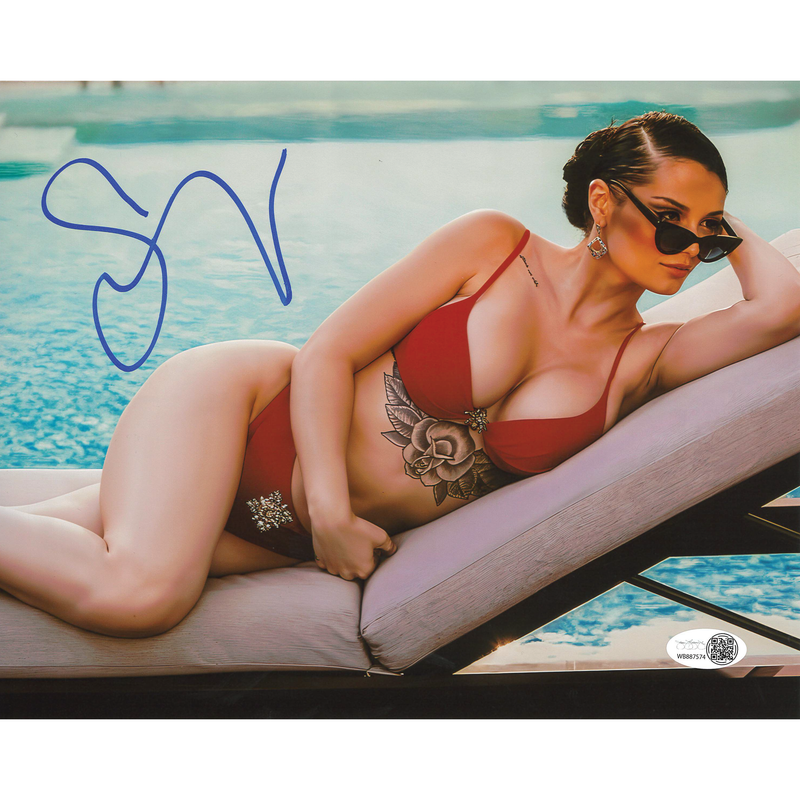 Saraya Poolside 8 x 10 Promo - JSA AUTOGRAPHED
