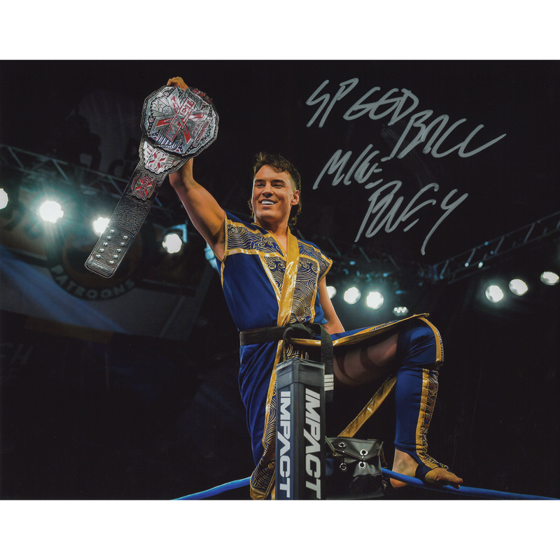 Speedball Mike Bailey Top Corner with X-Division Title 11 x 14 Poster - AUTOGRAPHED