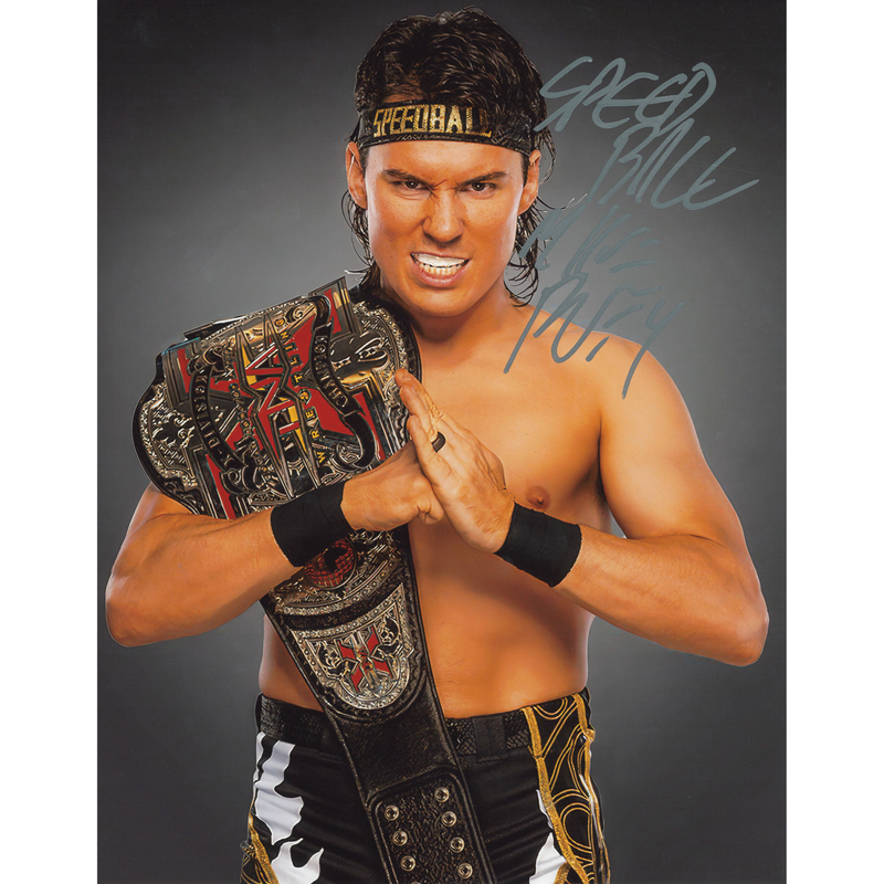 Speedball Mike Bailey Salute with X-Division Title 11 x 14 Poster - AUTOGRAPHED