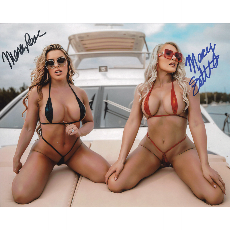 Mandy Rose & Macey Estrella Side by Side 8 x 10 Promo - JSA DUAL AUTOGRAPHED