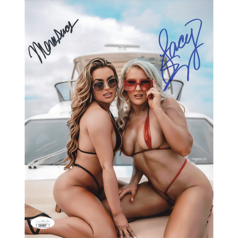 Mandy Sacs & Lacey Evans Facing Camera 8 x 10 Promo - JSA DUAL AUTOGRAPHED