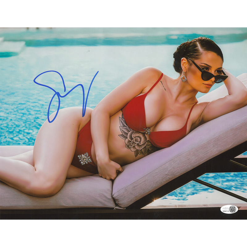 Saraya Poolside 11 x 14 Poster - JSA AUTOGRAPHED