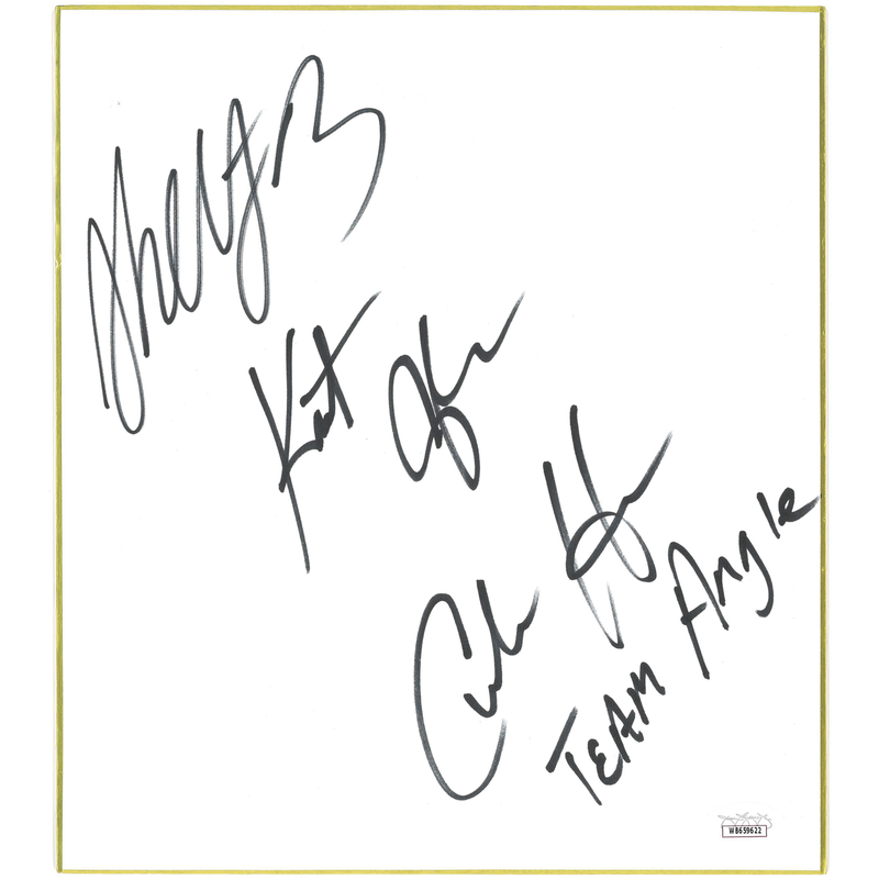 Team Angle Shikishi Board - JSA TRIPLE AUTOGRAPHED