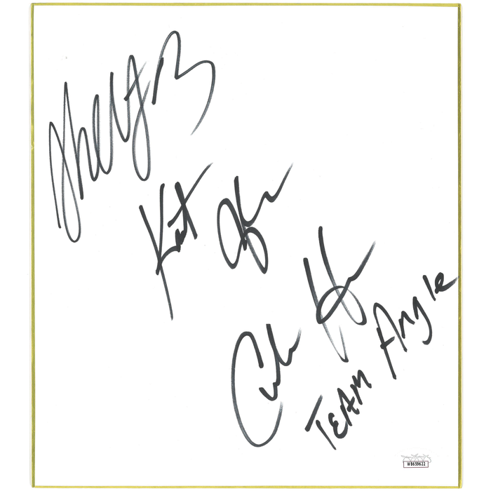 Team Angle Shikishi Board - JSA TRIPLE AUTOGRAPHED