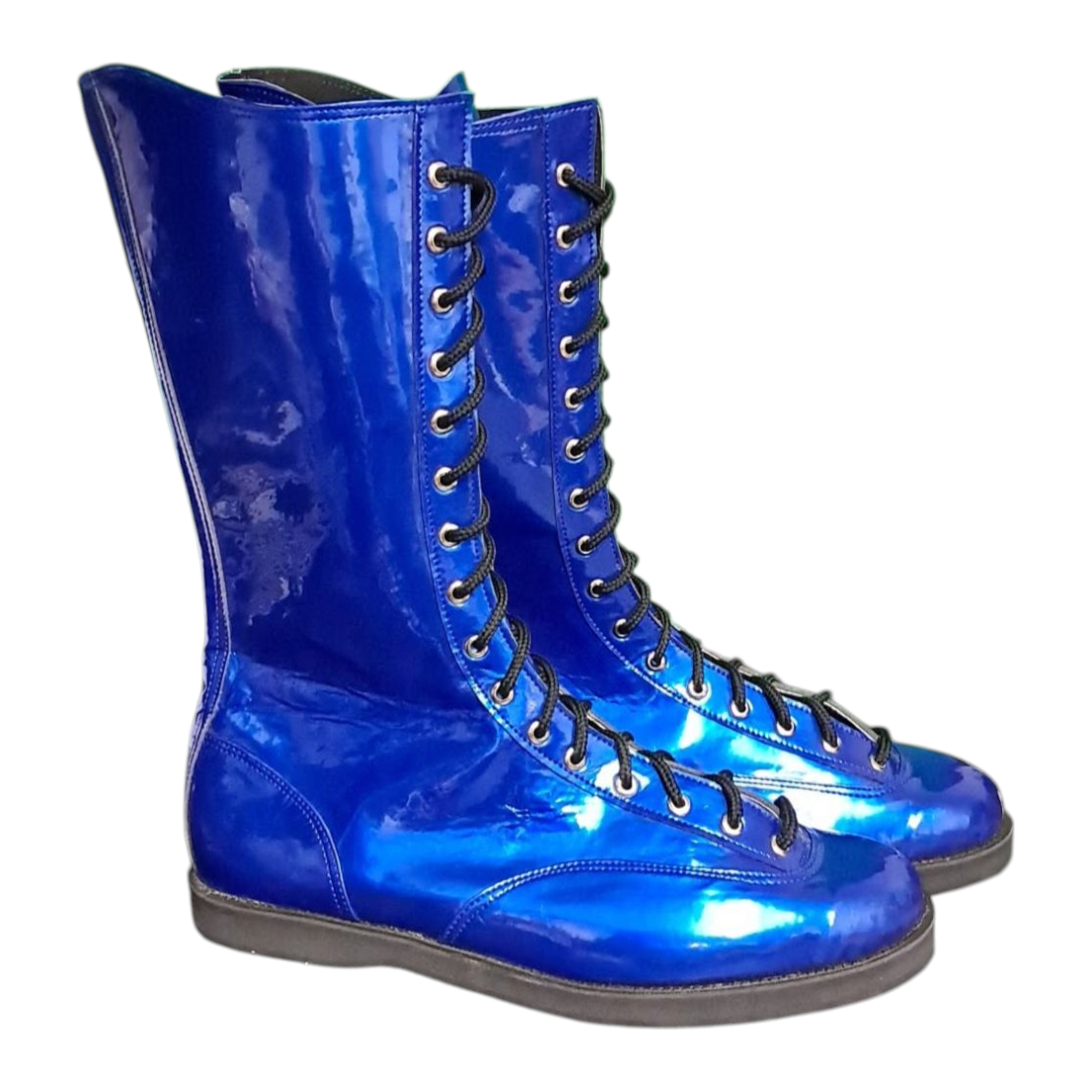 Blue Patent Wrestling Boots — Highspots.com
