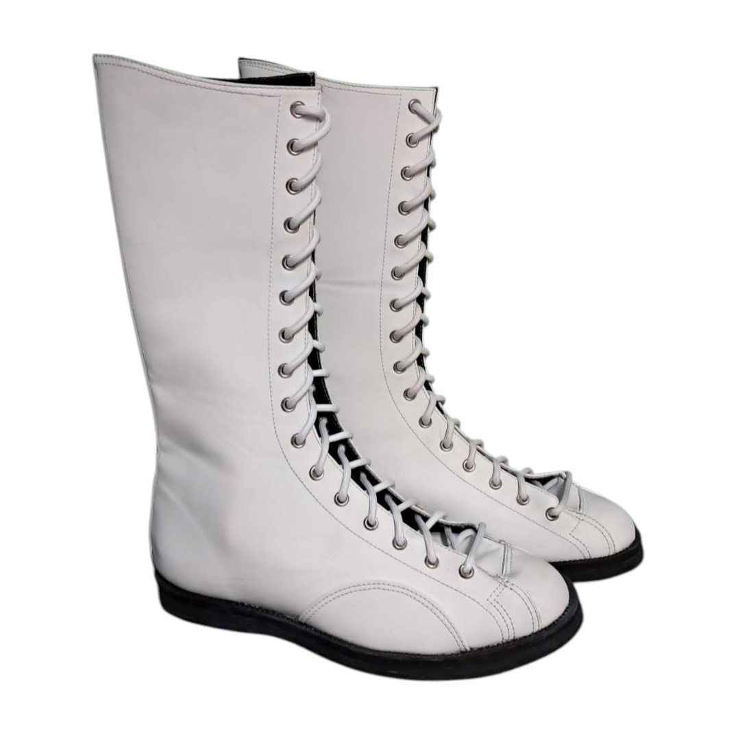 White Natural Wrestling Boots