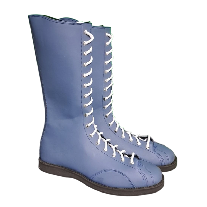 Blue Natural Wrestling Boots