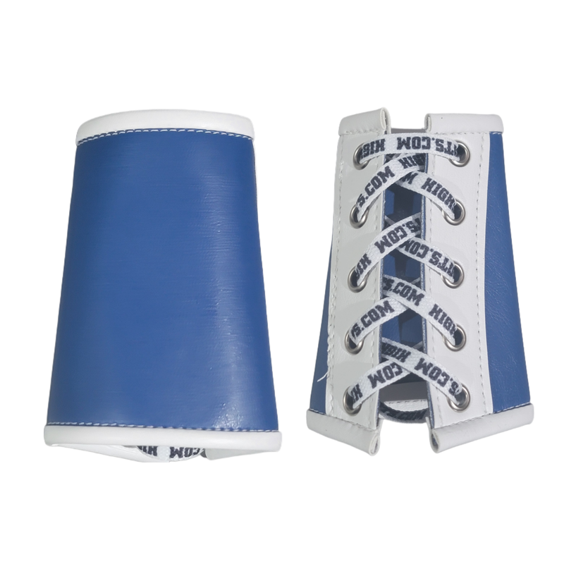 Blue Natural w/ White Trim Lace-Up Gauntlets