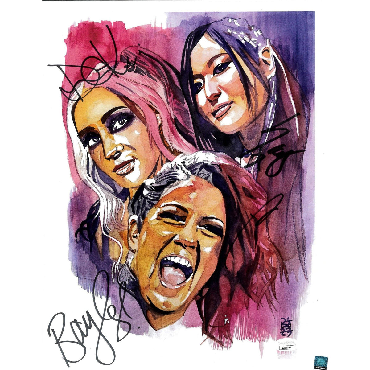 Damage CTRL Schamberger 11 x 14 Poster JSA TRIPLE AUTOGRAPHED