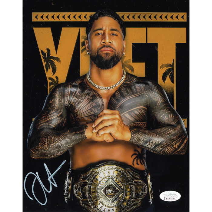 Jey Uso IC Belt AsylumGFX METALLIC 8 x 10 Promo - JSA AUTOGRAPHED