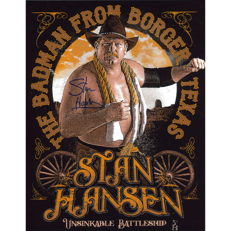 Stan Hansen Badman From Borger (Non-Metallic) 11 x 14 Poster - AUTOGRAPHED