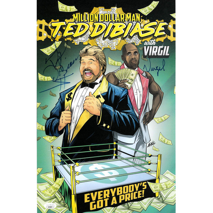 Ted DiBiase & Virgil Million Dollar Man Hodson 11 x 17 Poster - JSA DUAL AUTOGRAPHED