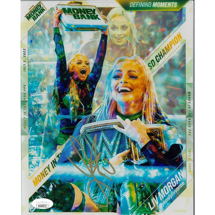 Liv Morgan DM MITB METALLIC 8 x 10 Promo - JSA AUTOGRAPHED