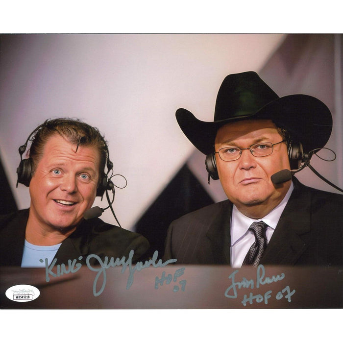 Jim Ross & Jerry Lawler Headsets 8 x 10 Promo - JSA DUAL AUTOGRAPHED