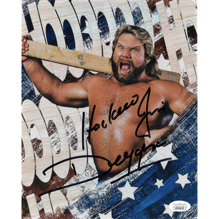 Hacksaw Jim Duggan MSC Metallic 8x10 & 11x14-JSA Autographed