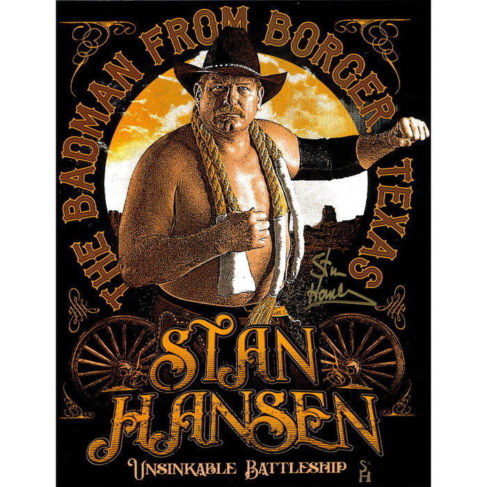 Stan Hansen Badman From Borger (Non-Metallic) 11 x 14 Poster - AUTOGRAPHED