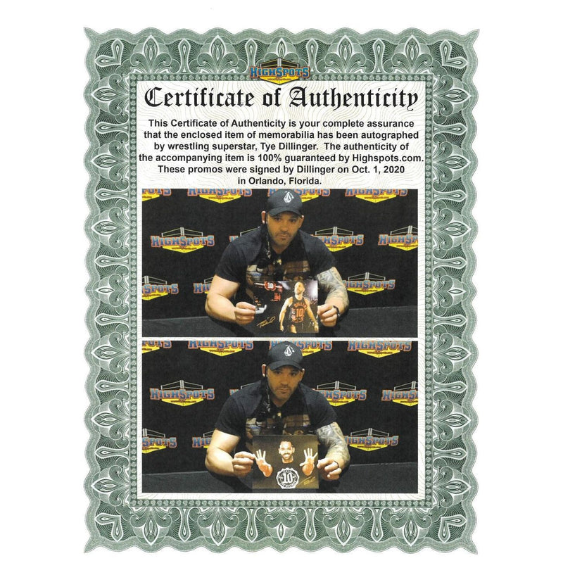 Tye Dillinger Entrance 8 x 10 Promo - AUTOGRAPHED