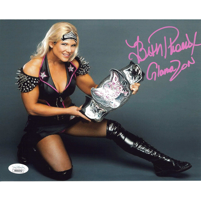 Beth Phoenix Leg Out Divas Belt 8 x 10 Promo - JSA AUTOGRAPHED