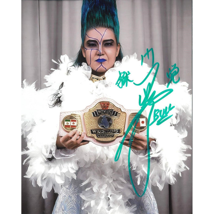 Bull Nakano White Robe with Title Belt 8 x 10 Promo - AUTOGRAPHED