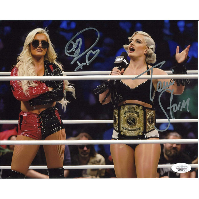 Toni Storm & Mariah May In Ring Mic 8 x 10 Promo - JSA DUAL AUTOGRAPHED