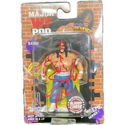 Sabu Major Wrestling Figure Podcast Bendies Extreme Series 1 Bloody Chase - JSA Autographed