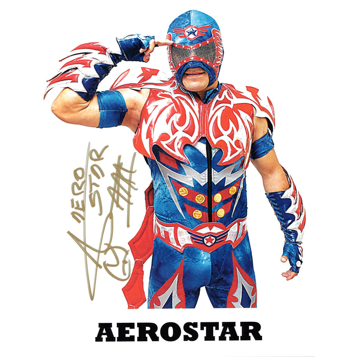 Aerostar Red & Blue Outfit 8.5 x 11 Promo - AUTOGRAPHED