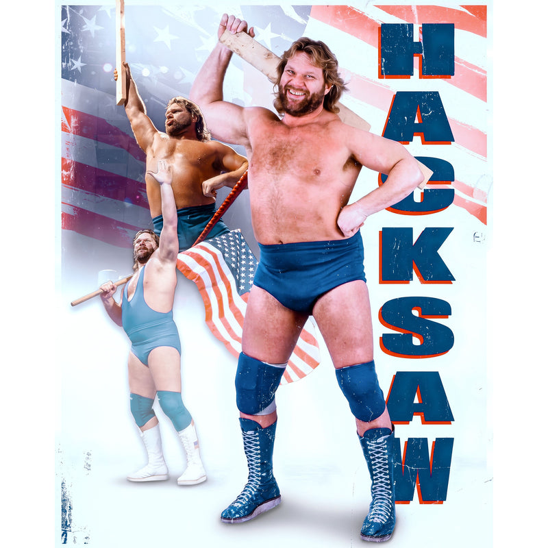 *PREORDER* - Hacksaw Jim Duggan HJD1 Metallic 8x10 or 11x14 Poster - Signed (JSA)