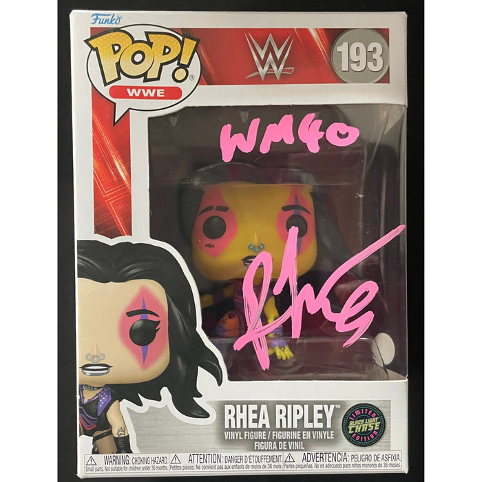 Rhea Ripley Funko POP #193 BLACKLIGHT CHASE - JSA Autographed