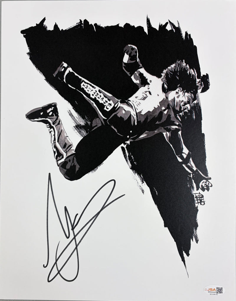 AJ Styles Bring The Thunder B&W Schamberger 11 x 14 Poster - JSA AUTOGRAPHED