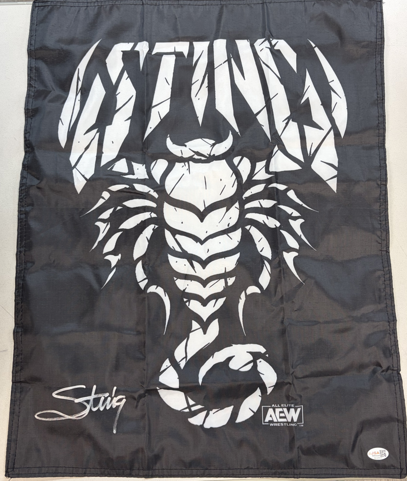 Sting AEW Flag - JSA AUTOGRAPHED