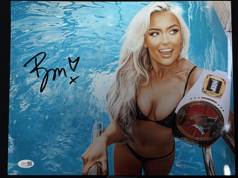 Blake Monroe w/ Belt Leaving Pool 11x14 Metallic Promo - JSA AUTOGRAPHED