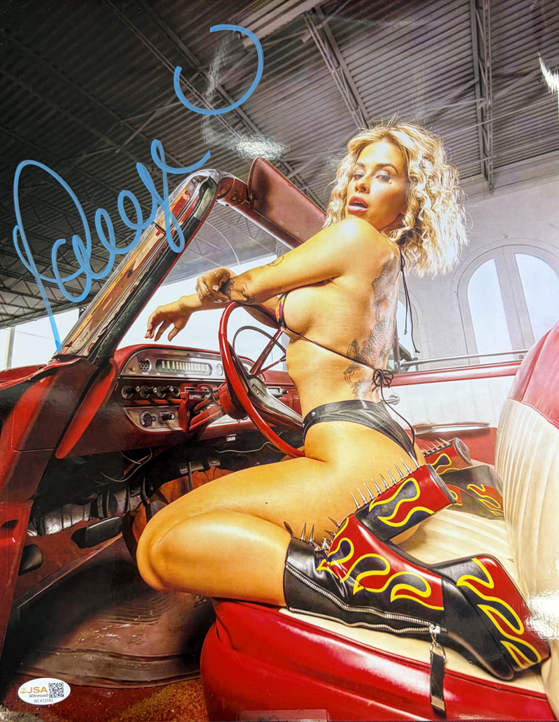 Paige VanZant In Red Car 11x14 Promo - JSA AUTOGRAPHED