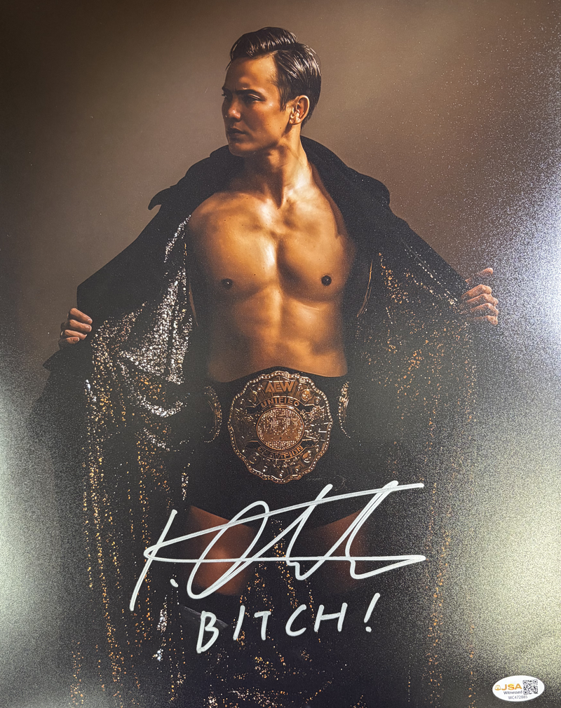 Okada United Championship Belt B----! 11x14 Promo - JSA AUTOGRAPHED
